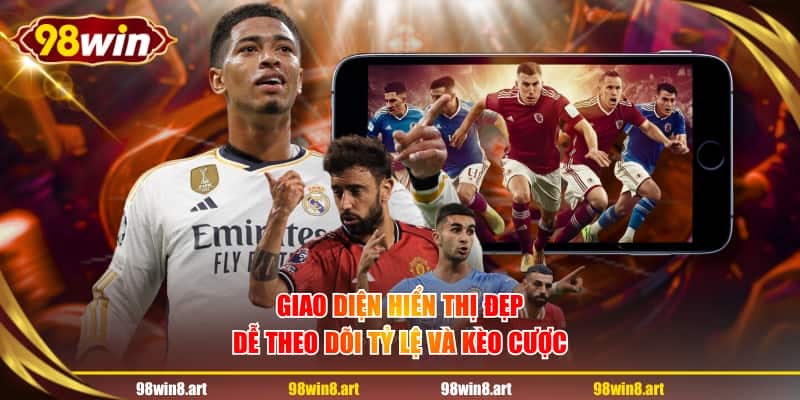 Giao diện hiển thị đẹp dễ theo dõi tỷ lệ và kèo cược